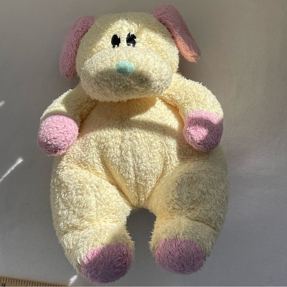 Ty Cream Yellow Dogbaby Plush Rattle 13" 1999 - Picture 6 of 10